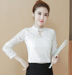 2017 Autumn Women Lace Blouse Long Sleeve